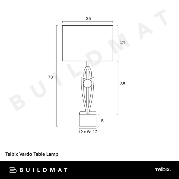 Telbix Vardo Table Lamp Black Antique Gold