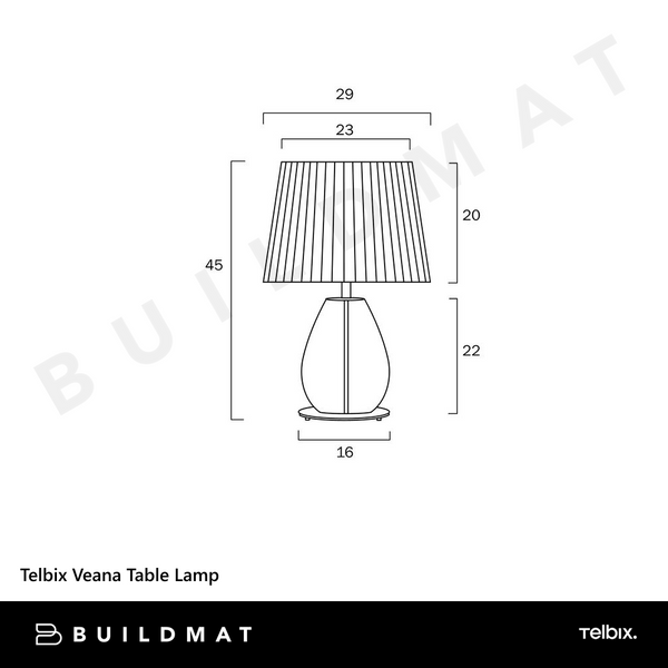 Telbix Veana Table Lamp Clear Ivory