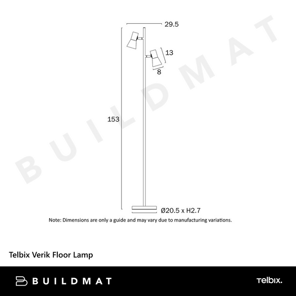 Telbix Verik Floor Lamp Black