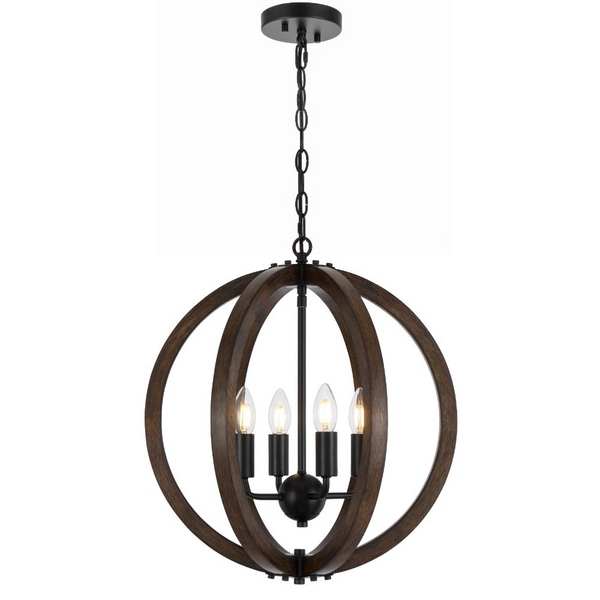 Telbix Vestal 4 Light Pendant Black