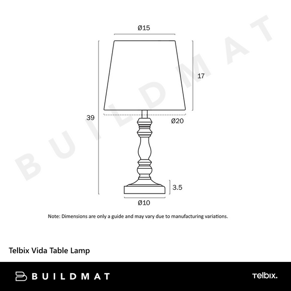 Telbix Vida Table Lamp Antique Gold