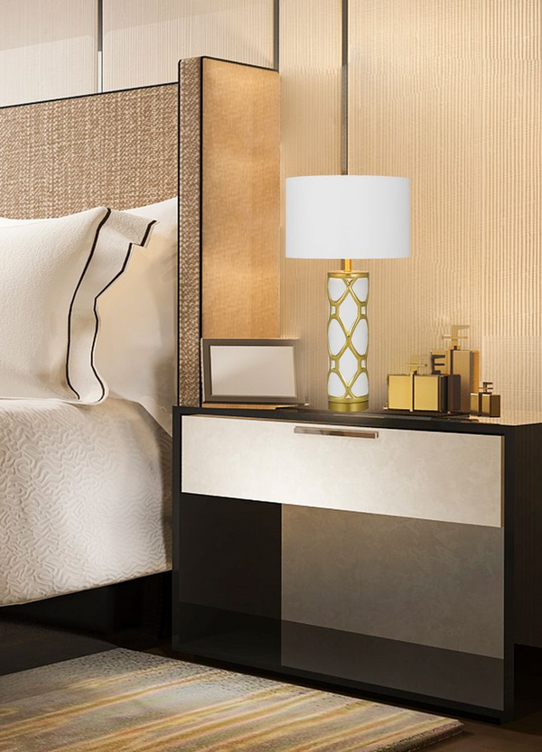 Telbix Vilma Ceramic Table Lamp White