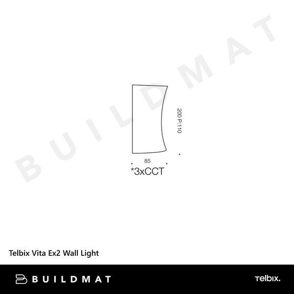 Telbix Vita EX2 Wall Light Black