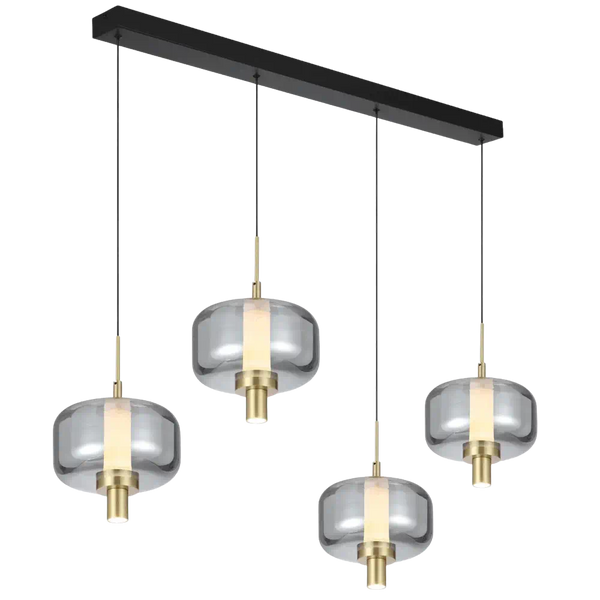 Telbix Volen 4 Light Bar Pendant Black