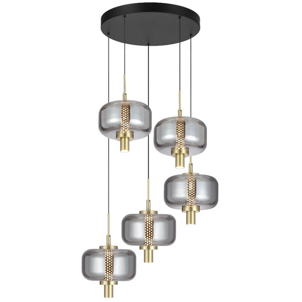 Telbix Volen 5 Light Pendant Black