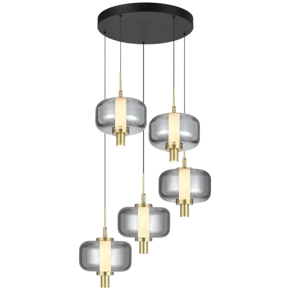 Telbix Volen 5 Light Pendant Black