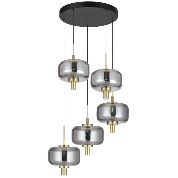 Telbix Volen 5 Light Pendant Black