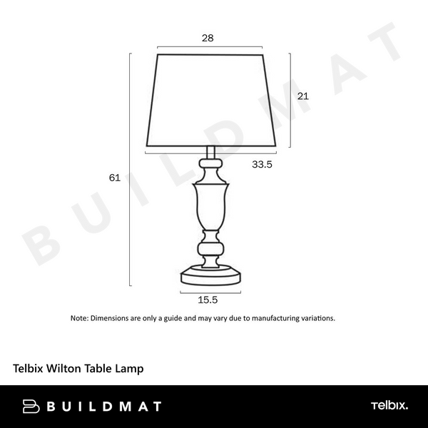 Telbix Wilton Table Lamp Nickel Silver