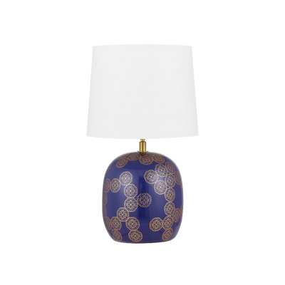 Telbix Wishes Ceramic Table Lamp Blue