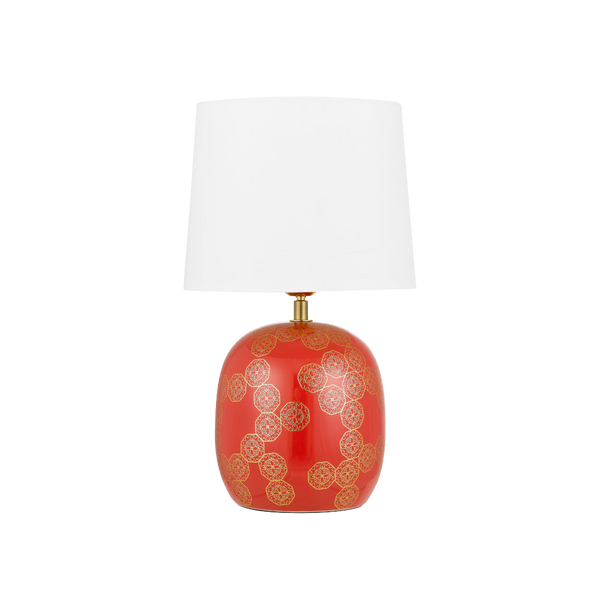 Telbix Wishes Ceramic Table Lamp Red