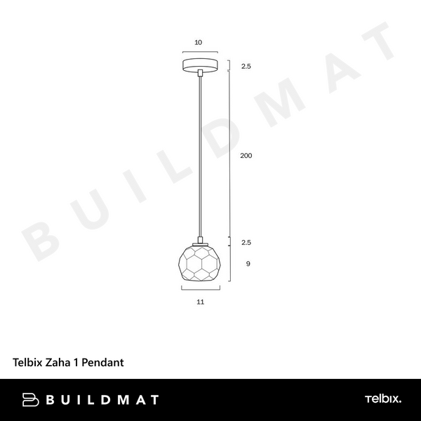 Telbix Zaha 1 Pendant Antique Gold