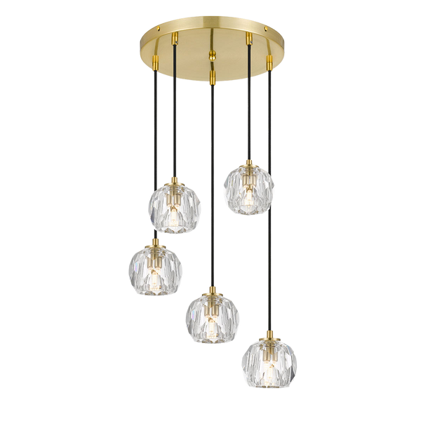 Telbix Zaha 5 Pendant Antique Gold