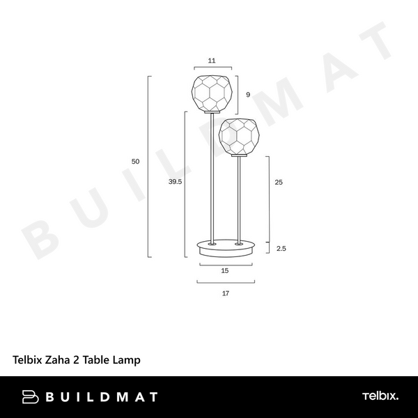 Telbix Zaha 2 Table Lamp Chrome