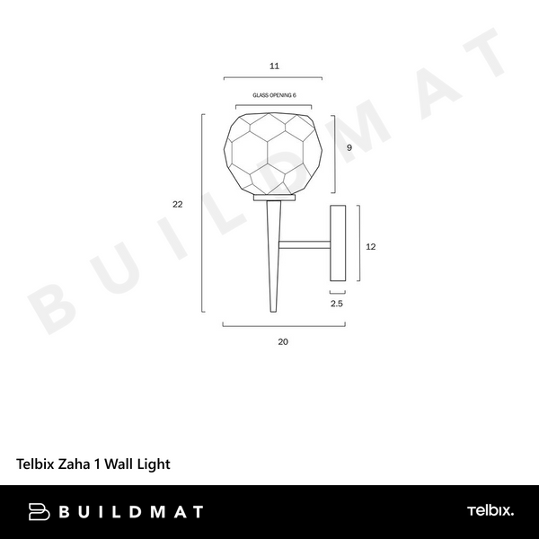 Telbix Zaha 1 Wall Light Chrome