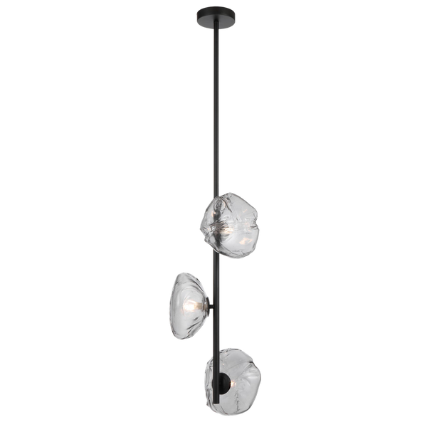 Telbix Zecca 3 Light Vertical Pendant Black Smoke