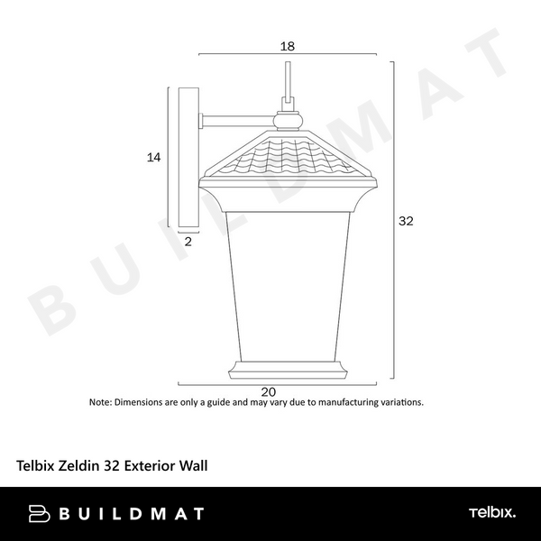 Telbix Zeldin 32 Exterior Wall Bracket Black