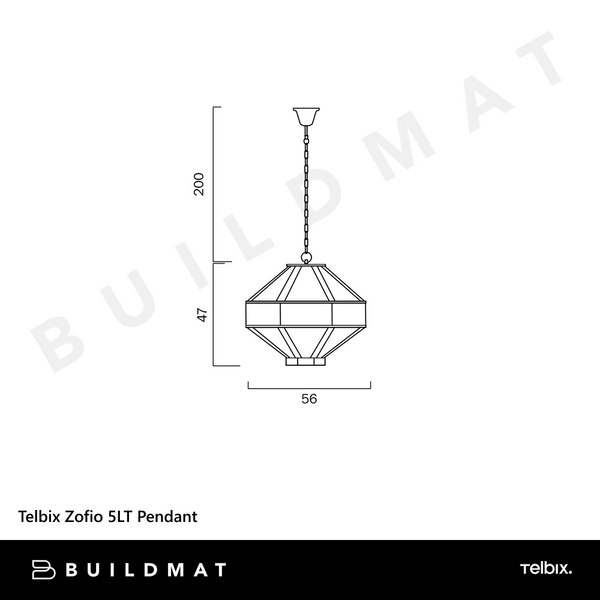 Telbix Zofio 5LT Pendant Oil Bronze