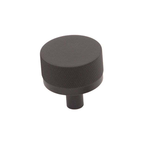 Momo Handles Momo Bellevue Solid Brass Knurled Knob 35mm Matte Black