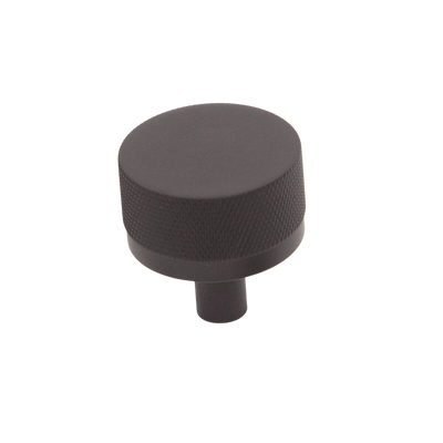 Momo Handles Momo Bellevue Solid Brass Knurled Knob 35mm Matte Black