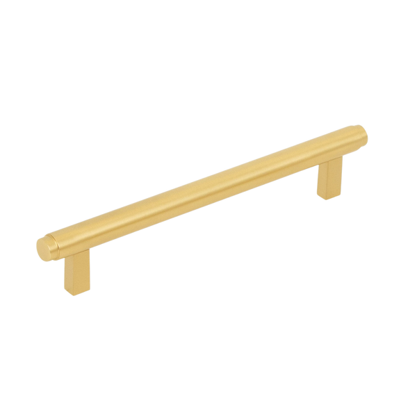 Momo Handles Momo Bellevue Solid Brass Plain Bar Pull 160mm Brushed Satin Brass