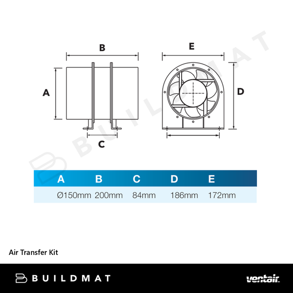 Ventair Air Transfer Kit White