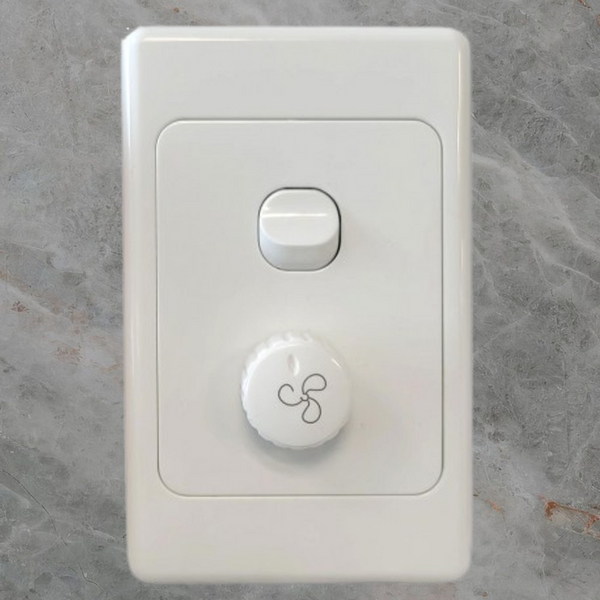 Ventair Wall Plate Speed Controller with On/Off Switch White