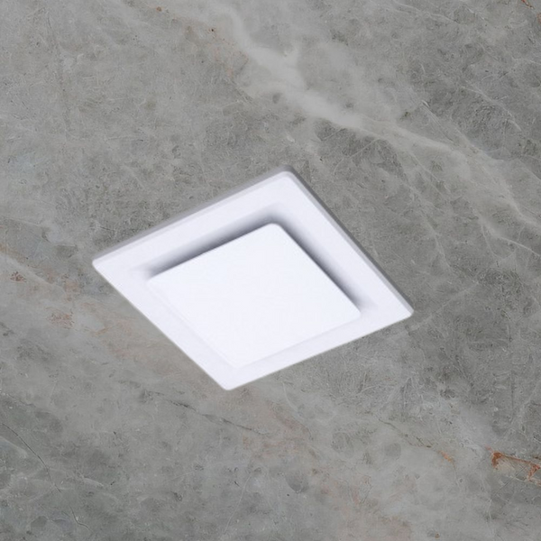 Ventair Ovation Square Fascia Header Box AC Exhaust Fan with 150mm Side Duct White