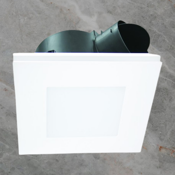 Ventair Airbus DC 250 Square Exhaust Fan 14W Tri Colour LED Panel White