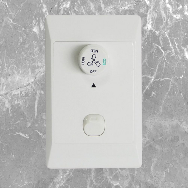 Ventair 3 Speed Wall Control with Rotary Speed Control & Wall Plate with Iso Switch