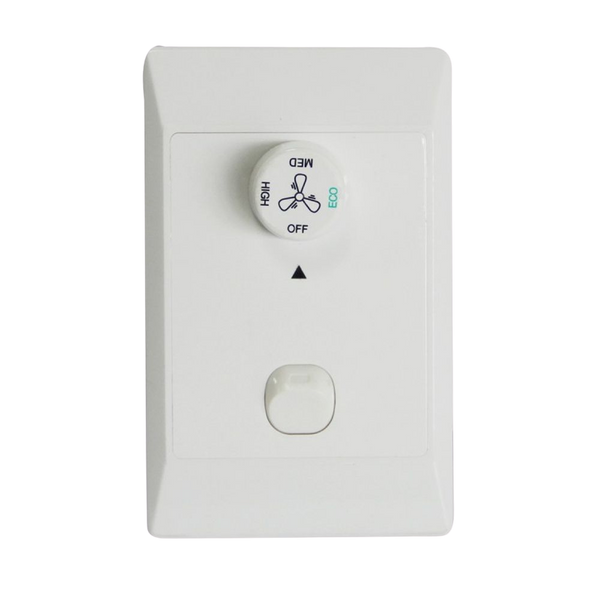 Ventair 3 Speed Wall Control with Rotary Speed Control & Wall Plate with Iso Switch