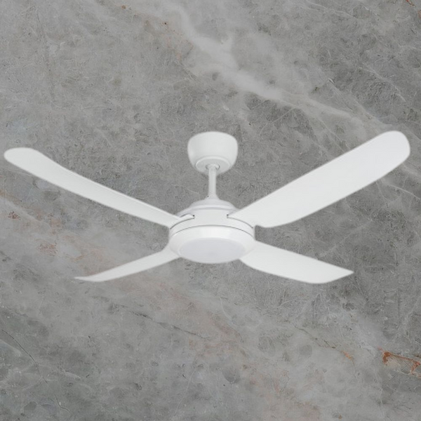 Ventair Spinika II 4 Blade Ceiling Fan with LED Light (48"/1220mm) Satin White