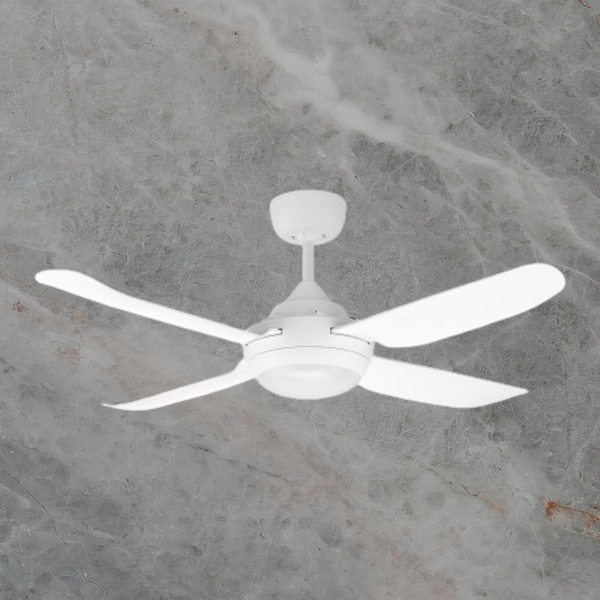 Ventair Spinika 4 Blade Ceiling Fan with LED Light (52"/1300mm) Satin White