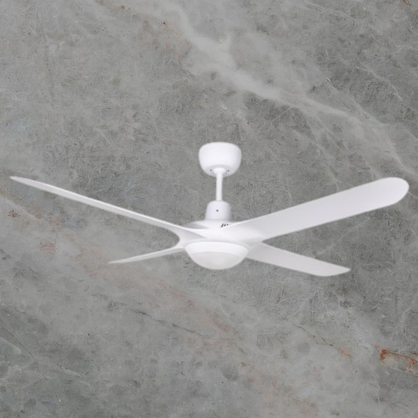 Ventair Spyda 4 Blade AC Ceiling Fan with LED Light (50"/1250mm) Satin White