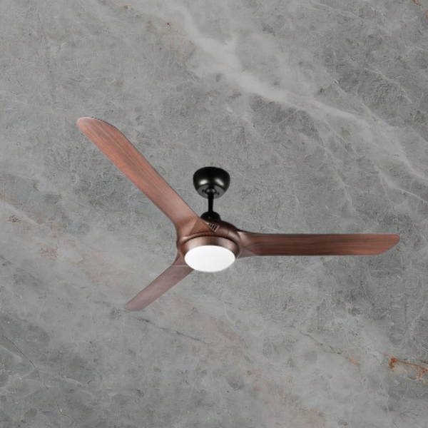 Ventair Spyda 3 Blade AC Ceiling Fan with LED Light (56"/1400mm) Walnut
