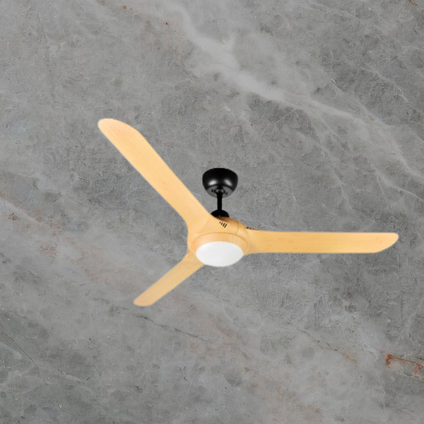 Ventair Spyda 3 Blade AC Ceiling Fan with LED Light (62"/1570mm) Bamboo
