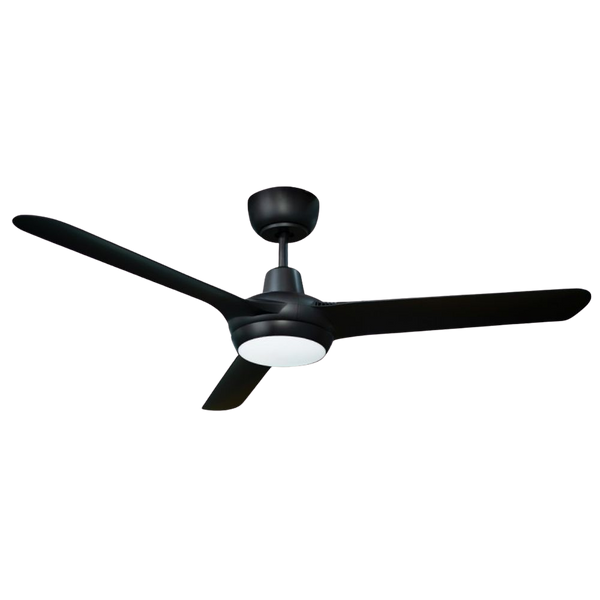 Ventair Spyda Energy Saving DC 3 Blade Ceiling Fan with LED Light (50"/1250mm) Black