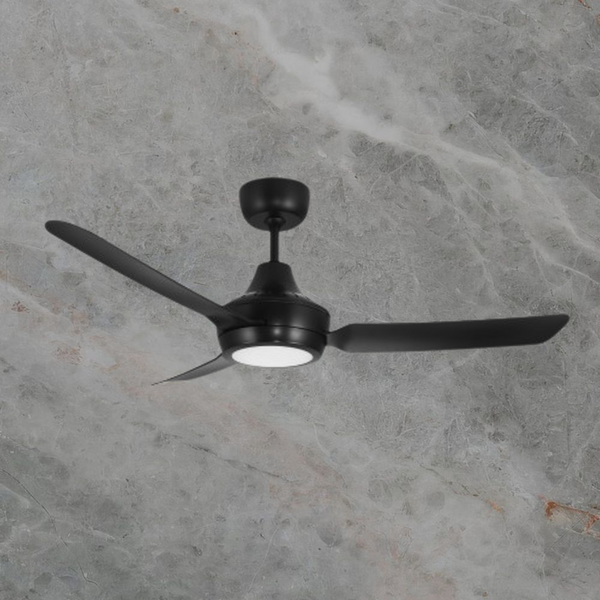 Ventair Stanza 3 Blade Ceiling Fan with LED Light (48"/1220mm) Black