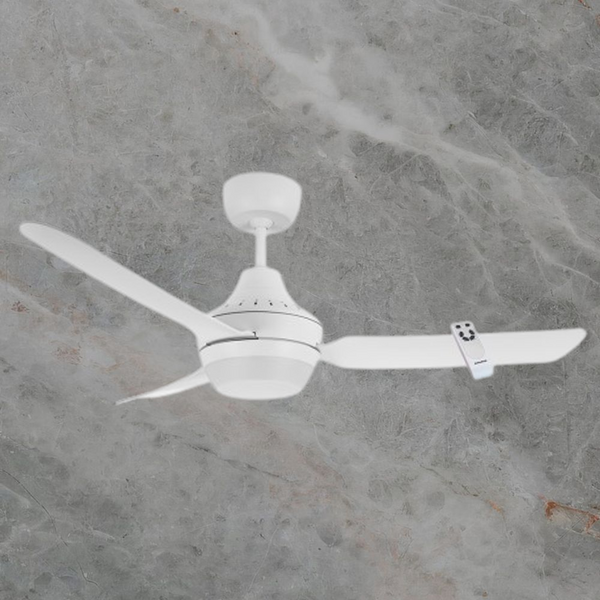 Ventair Stanza 3 Blade Ceiling Fan with Attachable Lamp and Remote (48"/1220mm) White