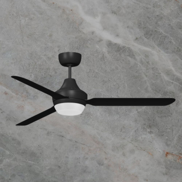 Ventair Stanza 3 Blade Ceiling Fan with Attachable Lamp (56"/1400mm) Black