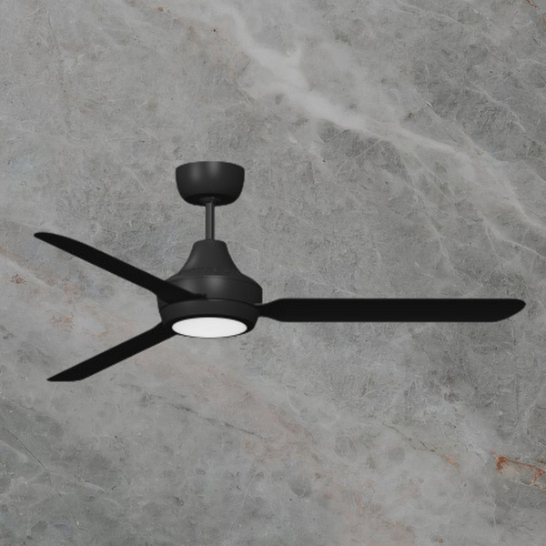 Ventair Stanza 3 Blade Ceiling Fan with LED Light (56"/1400mm) Black
