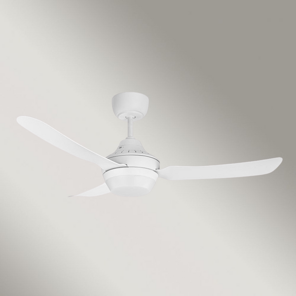 Ventair Stanza 3 Blade DC Ceiling Fan and Light (48"/1200mm) White