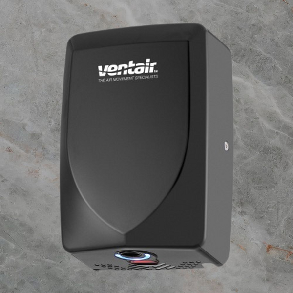 Ventair Thin Dry Wall Mounted Hand Dryer Black