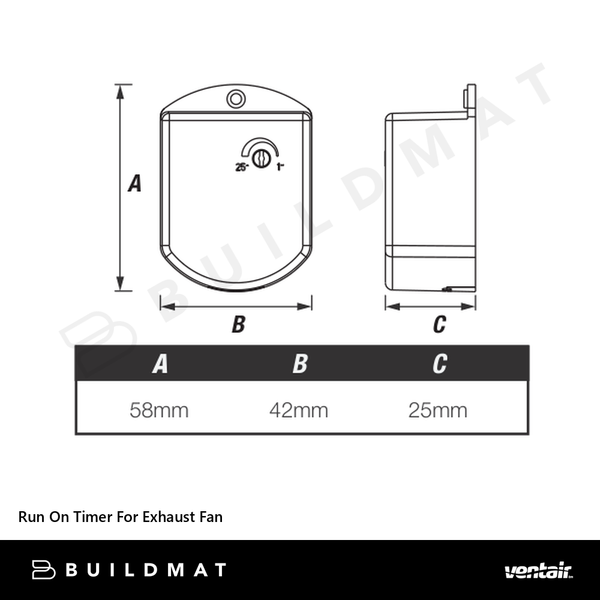 Ventair Run On Timer For Exhaust Fan