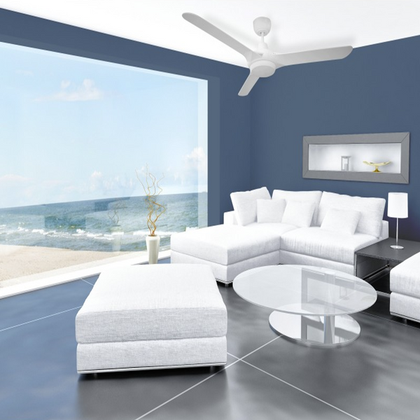 Ventair Spyda Energy Saving DC 3 Blade Ceiling Fan with LED Light (56"/1400mm) White