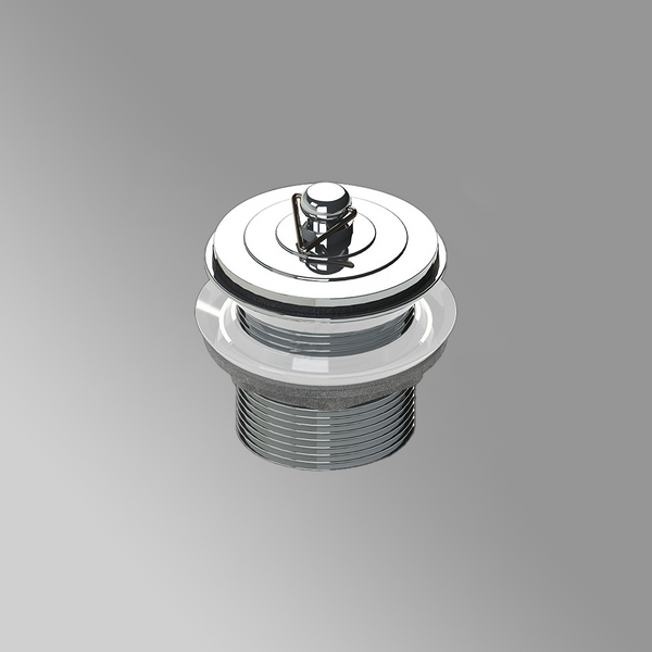 Art Australia Chrome 40mm Brass Deluxe Bath Plug No Overflow