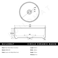 Nashi Matte White Circle Basin