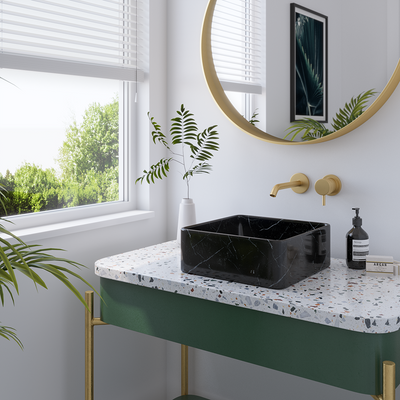 Namid Nero Marquina Gloss Square Basin