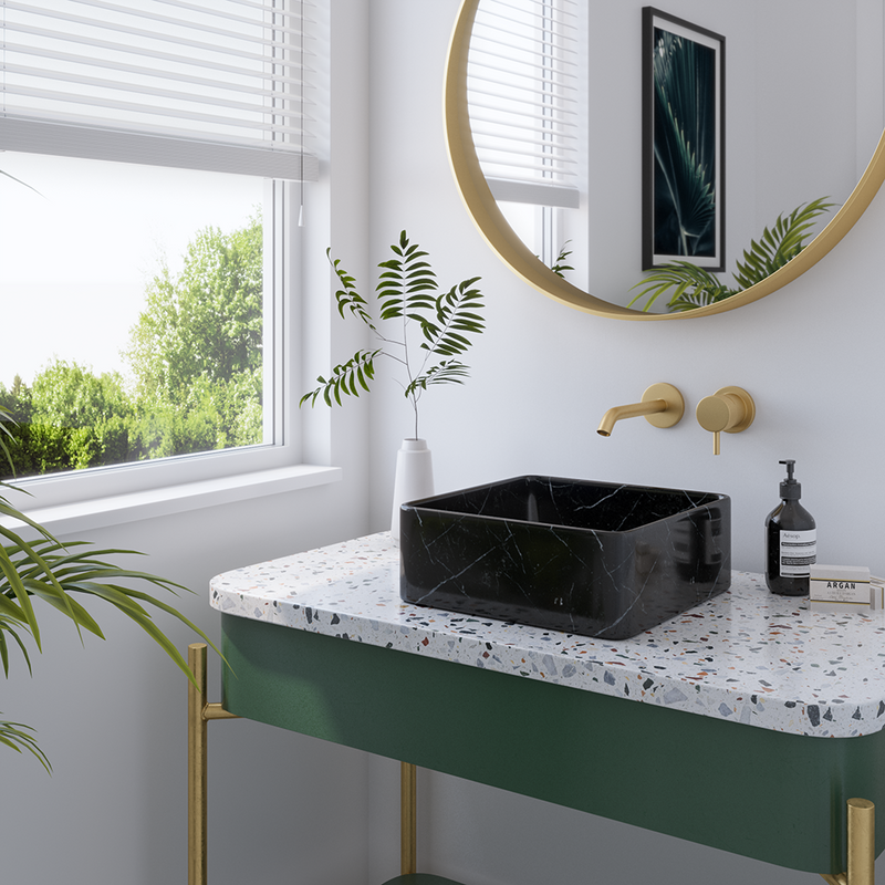 Namid Nero Marquina Gloss Square Basin