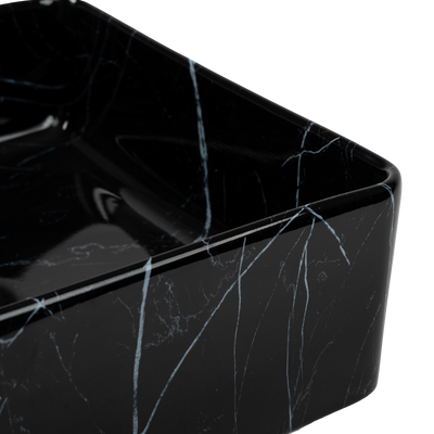 Namid Nero Marquina Gloss Square Basin