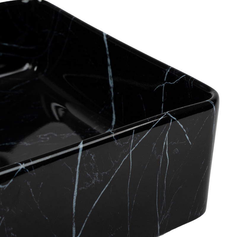 Namid Nero Marquina Gloss Square Basin